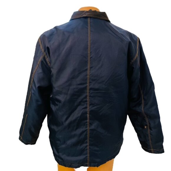Vtg Dickies Sherpa Lined Chore Jacket Sz M Blue Nylon Full Zip Workwear Farm - Picture 5 of 11